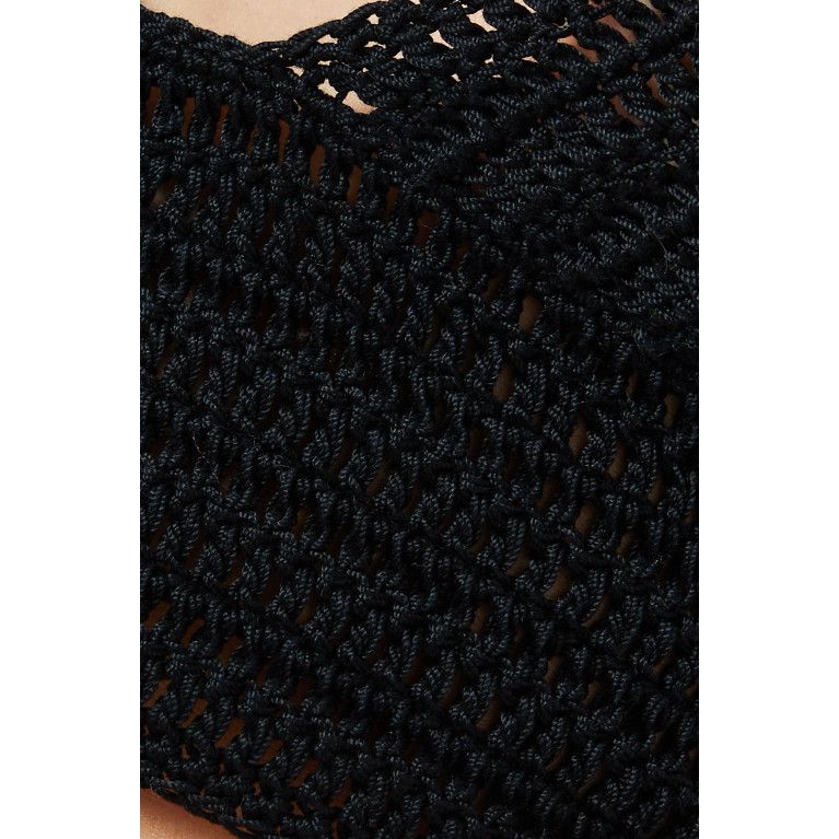 VANINA - Le Sable Crochet Bustier Top in Cotton Black