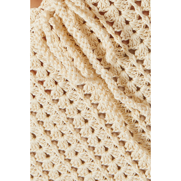 VANINA - Le Sable Crochet Midi Skirt in Cotton