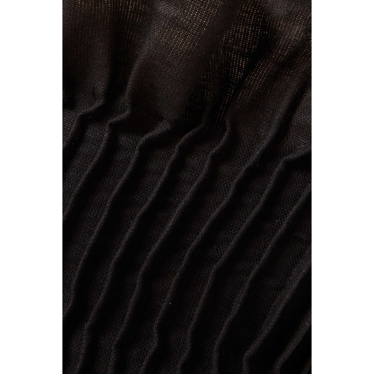 VANINA - The Vague Pleated Midi Dress in Cotton-linen Blend Black
