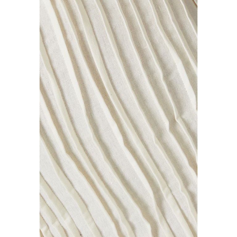 VANINA - The Vague Pleated Midi Dress in Cotton-linen Blend