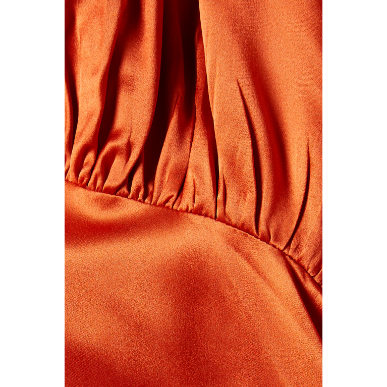 VANINA - La Rivage V-neck Midi Dress in Silk-satin