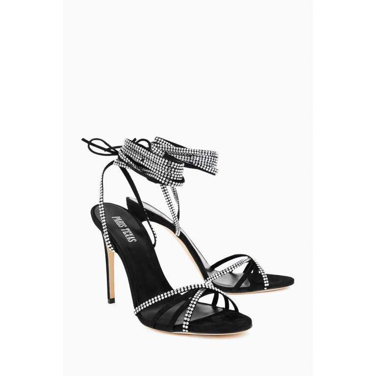 Paris Texas - Holly Nicole 105 Crystal-embellished Lace-up Sandals in Suede
