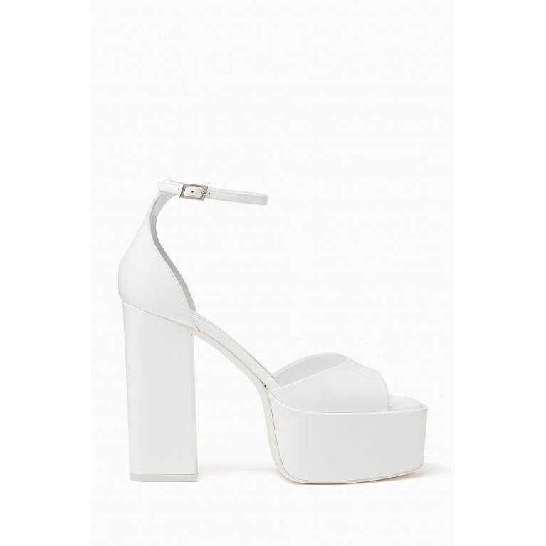 Paris Texas - Tatiana 130 Platform Sandals in Patent Leather White