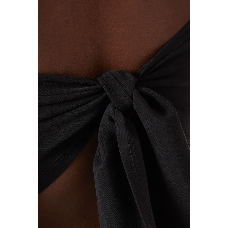 Anemos - The Strapless Tie-back Midi Dress in Stretch Cupro Black