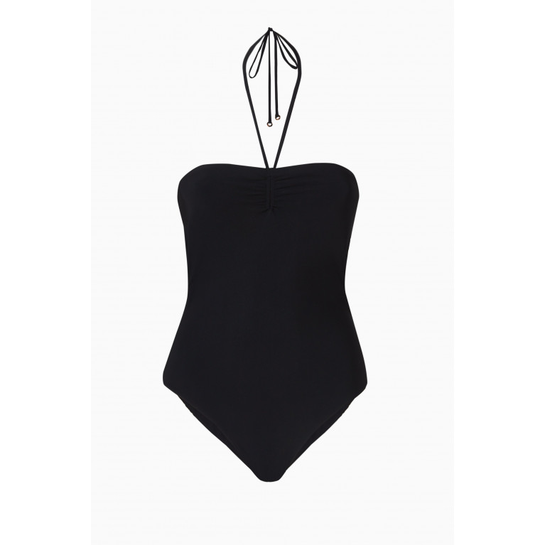 Anemos - The Sweetheart Halter One-piece Swimsuit Black