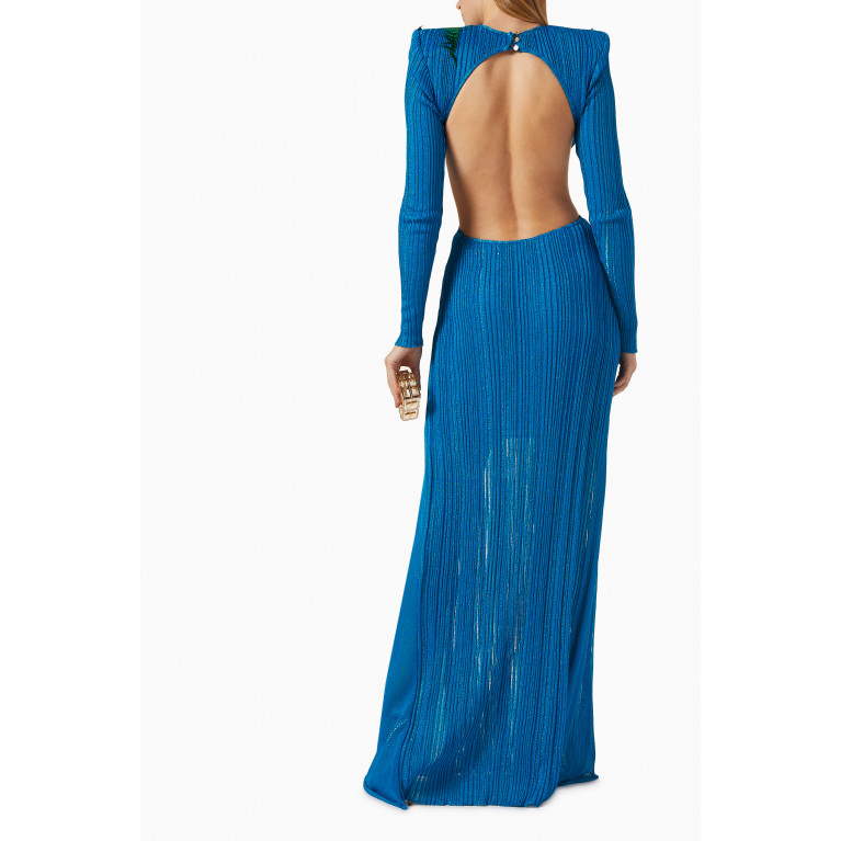 Raisa & Vanessa - Cut-out Gown in Metallic Knit