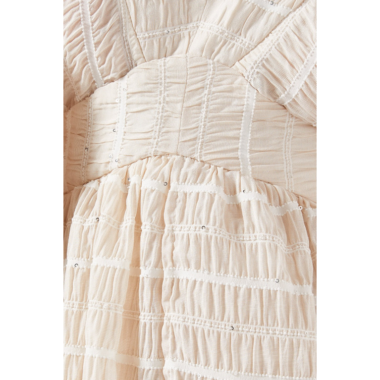 Poca & Poca - Striped Asymmetrical Midi Dress