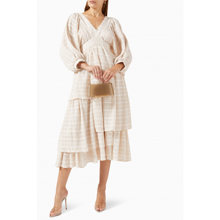 Poca & Poca - Striped Asymmetrical Midi Dress