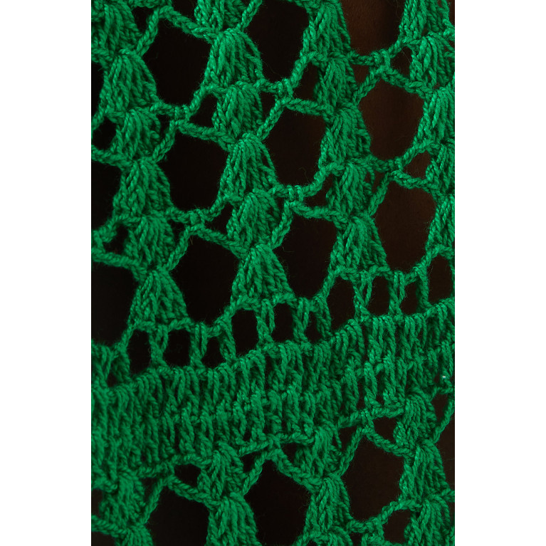 Alix Pinho - Agua do Mar Crochet Midi Dress in Cotton