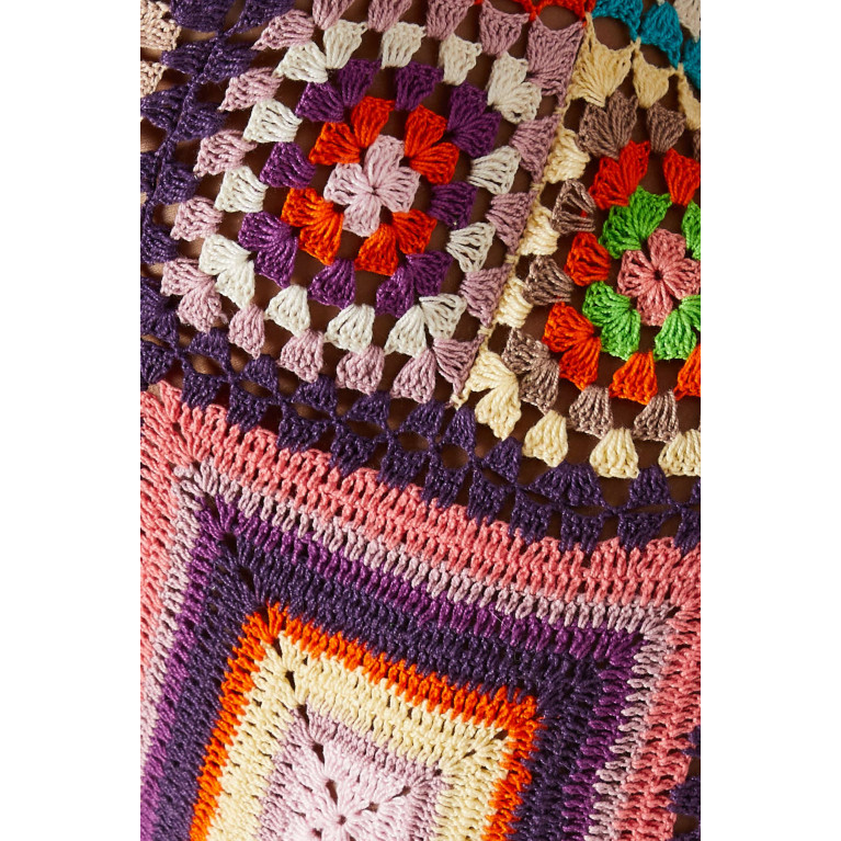 Alix Pinho - Quadricor Crochet Maxi Dress in Cotton Multicolour