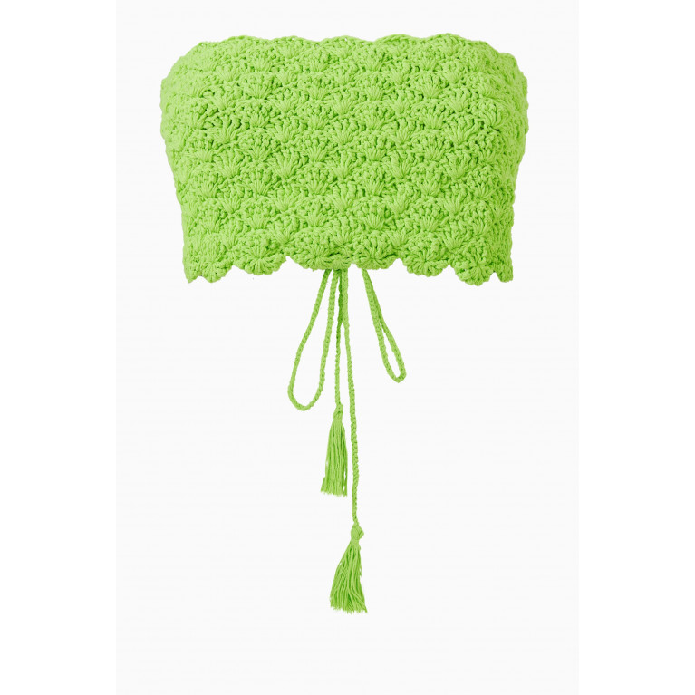 Alix Pinho - Faixa Crochet Crop Top in Cotton