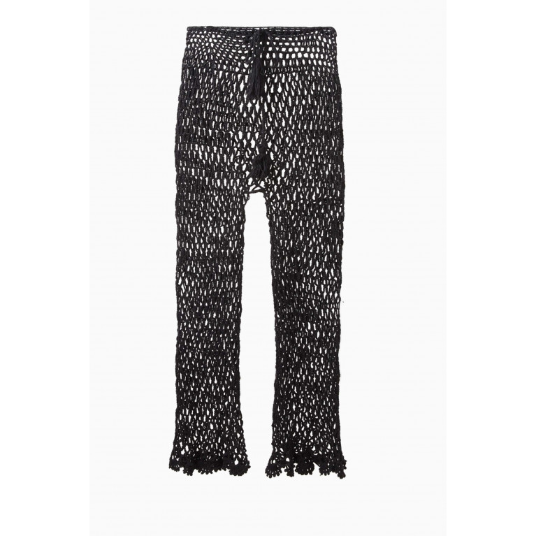 Alix Pinho - Smooth Air Crochet Pants in Cotton Black