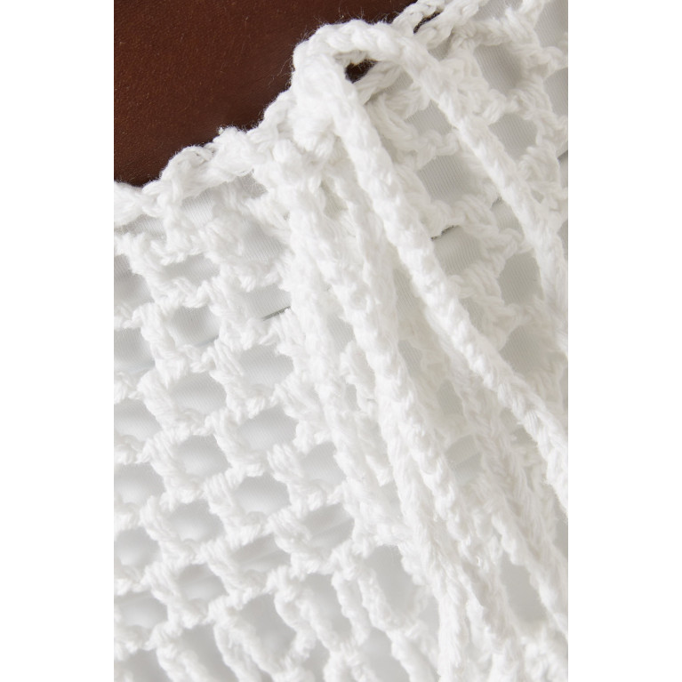 Alix Pinho - Smooth Air Crochet Pants in Cotton White