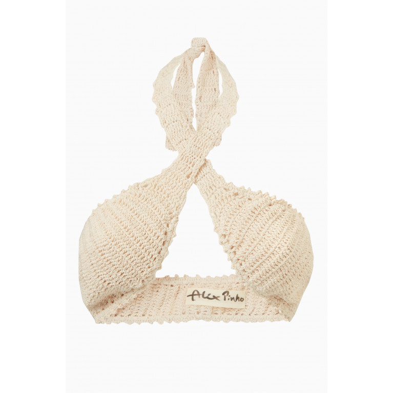 Alix Pinho - Raw Crochet Crop Top in Cotton
