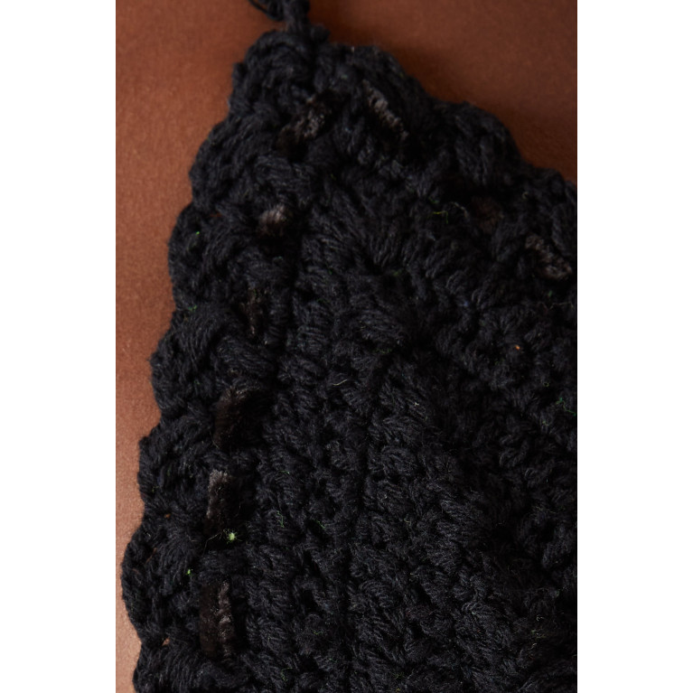 Alix Pinho - Paradise Crochet Crop Top in Cotton Black