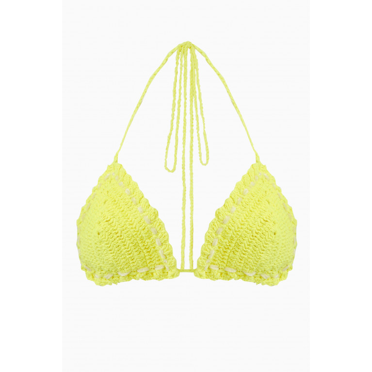 Alix Pinho - Paradise Crochet Crop Top in Cotton Yellow