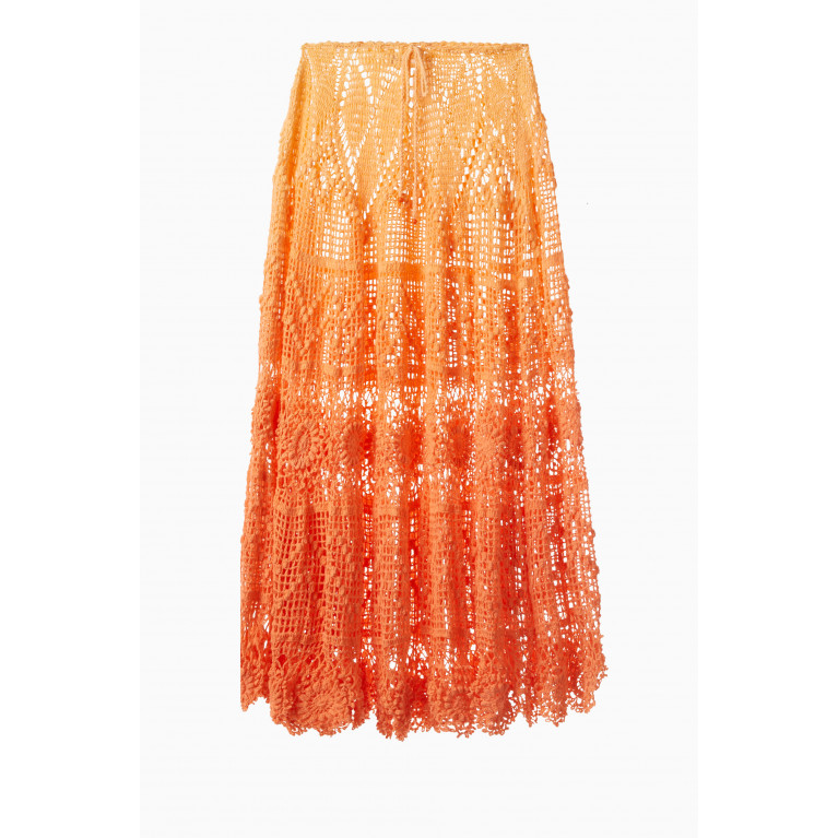 Alix Pinho - Sunset Crochet Maxi Skirt in Cotton