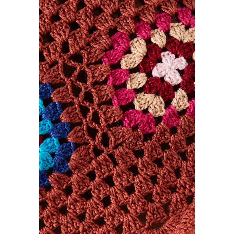 Alix Pinho - Squares Crochet Crop Top in Cotton