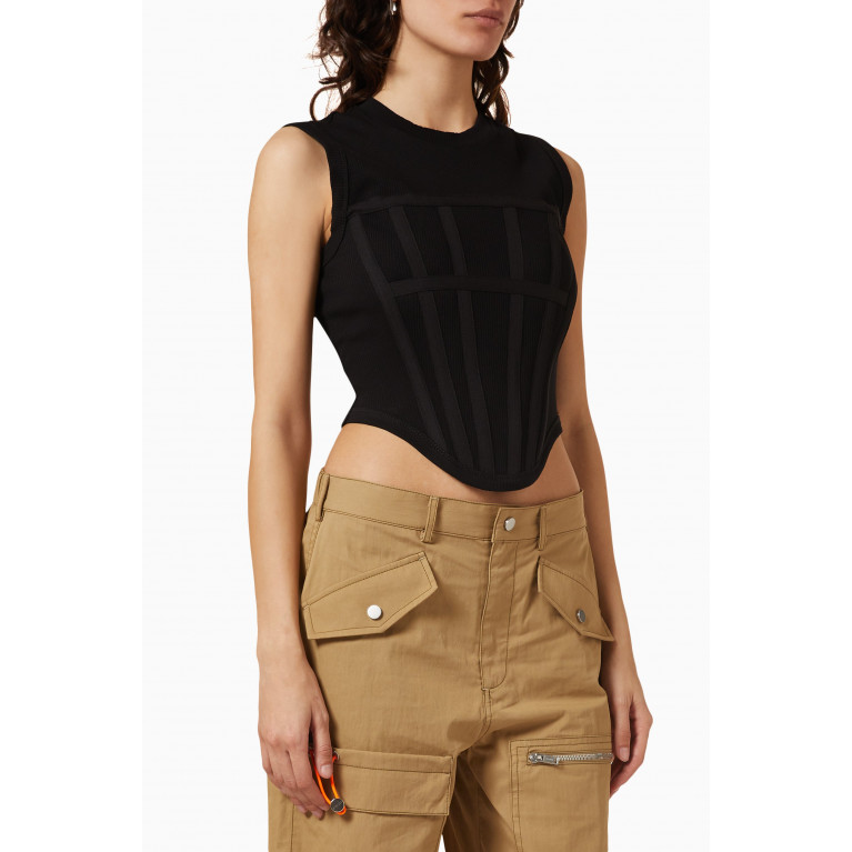 Dion Lee - Ribbed Corset Tank Top in Organic Cotton