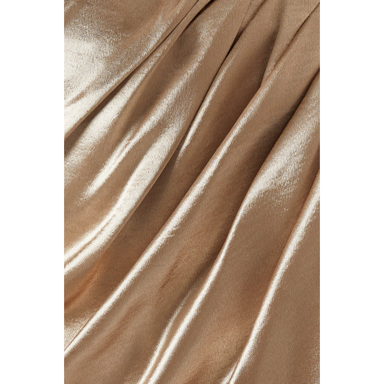 Aiifos - Mira One-shoulder Gown in Metallic Satin