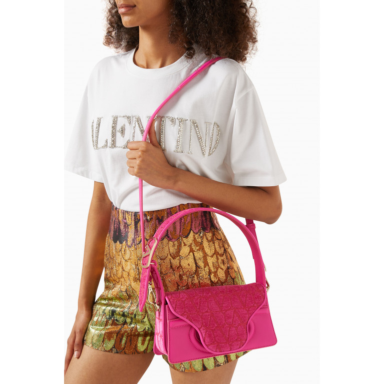 Valentino - Valentino Garavani Le Grand Deuxième Shoulder Bag in Toile Iconographe Pink