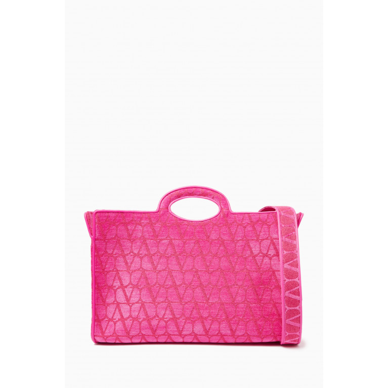Valentino - Valentino Garavani Le Troisième Shopping Bag in Toile Iconographe Canvas Pink