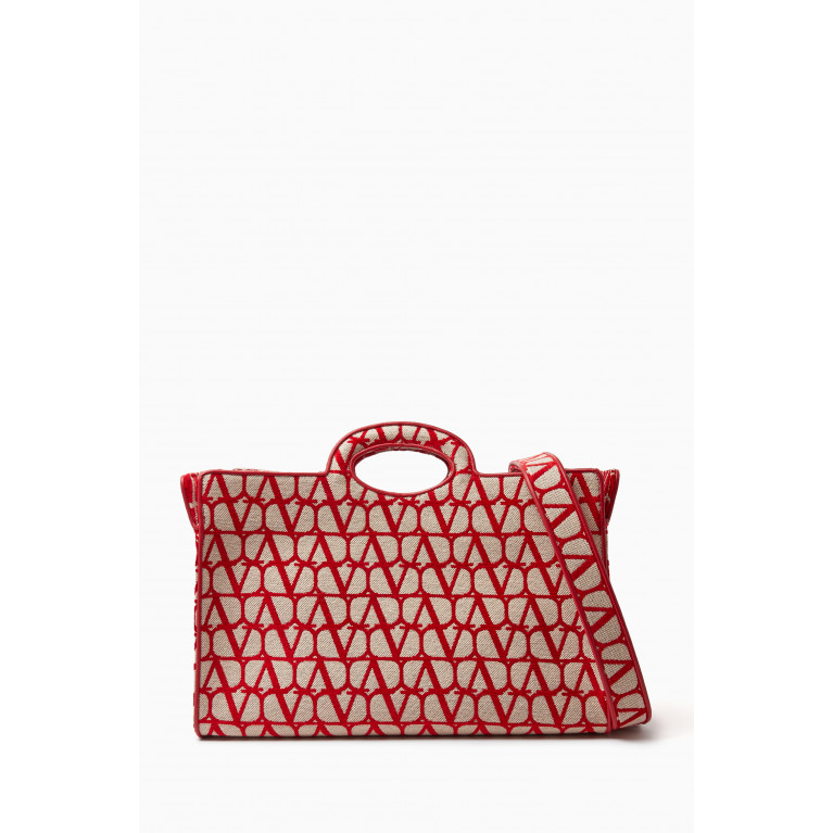 Valentino - Valentino Garavani Le Troisième Shopping Bag in Toile Iconographe Canvas Red