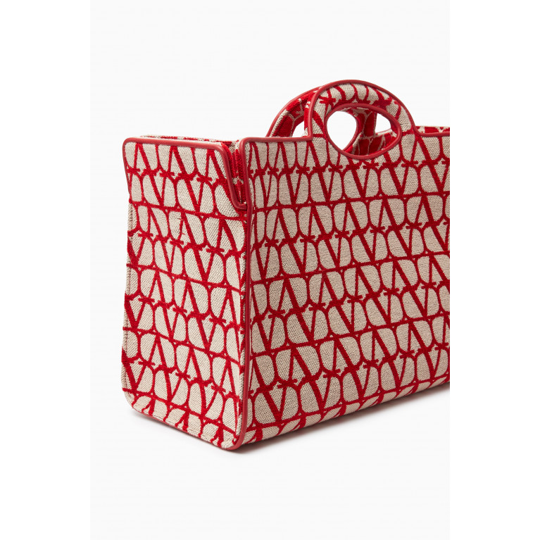 Valentino - Valentino Garavani Le Troisième Shopping Bag in Toile Iconographe Canvas Red