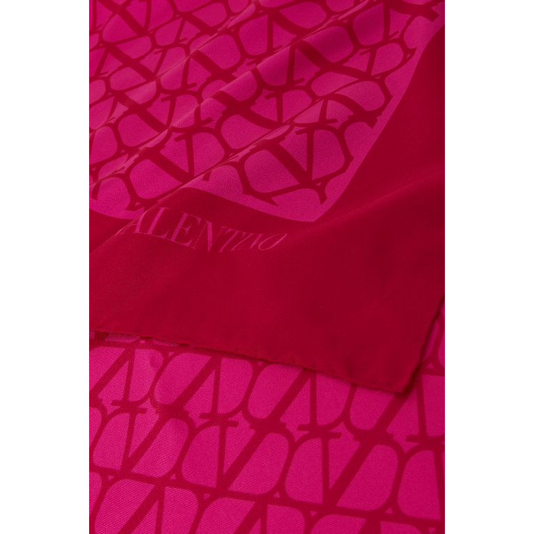Valentino - Valentino Garavani VLogo Signature Silk Scarf in Toile Iconographe Silk Pink