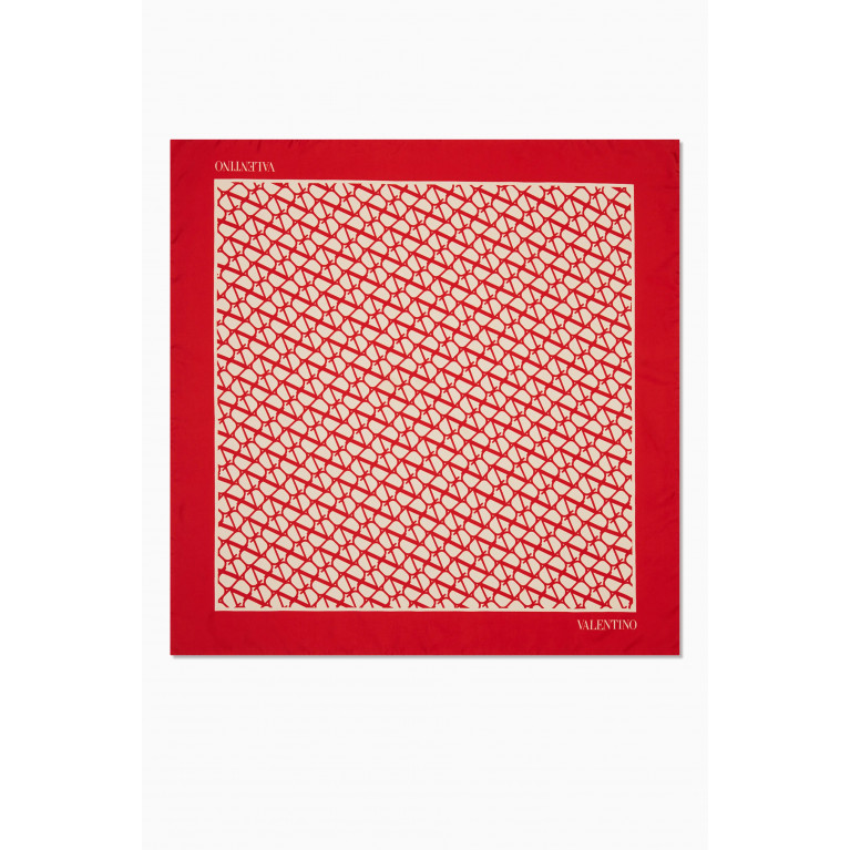 Valentino - Valentino Garavani VLogo Signature Silk Scarf in Toile Iconographe Silk Red
