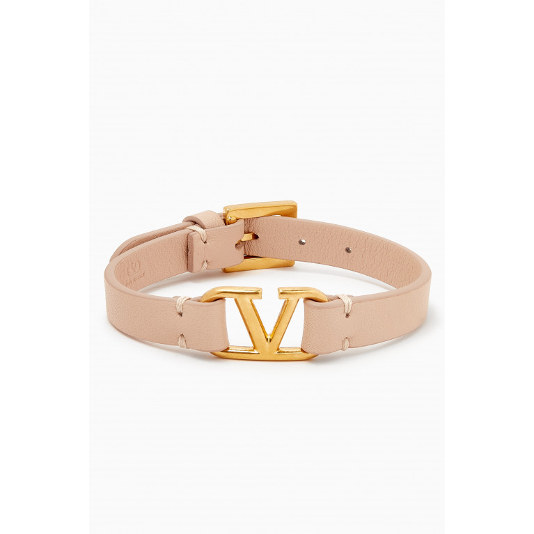 Valentino - Valentino VLOGO Bracelet in Leather Pink