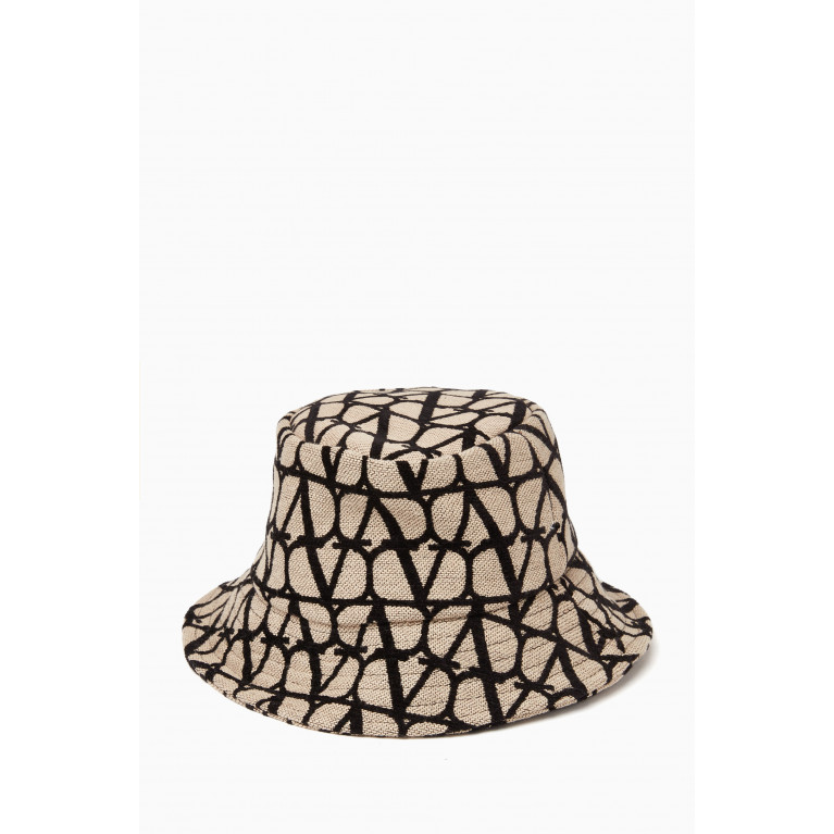 Valentino - Valentino Garavani VLOGO Bucket Hat in Toile Iconographe Neutral