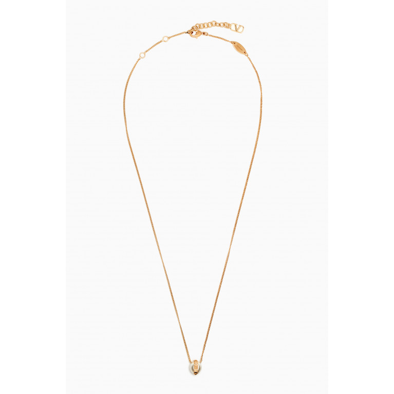 Valentino - Perla Rockstud Necklace in Metal & Swarovski® Pearl