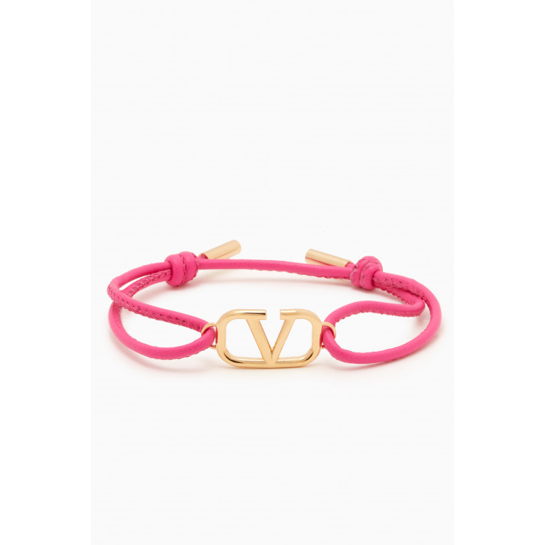 Valentino - VLOGO Bracelet in Leather Pink