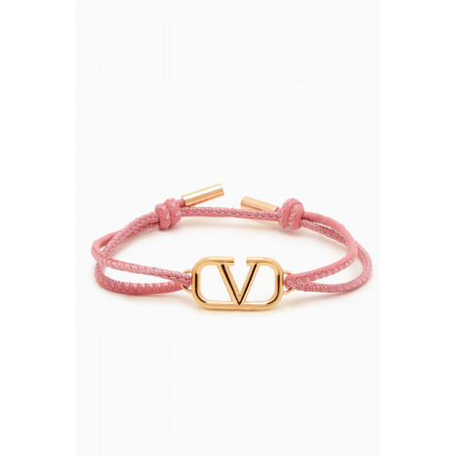 Valentino - Valentino Garavani' VLOGO Bracelet in Leather Pink