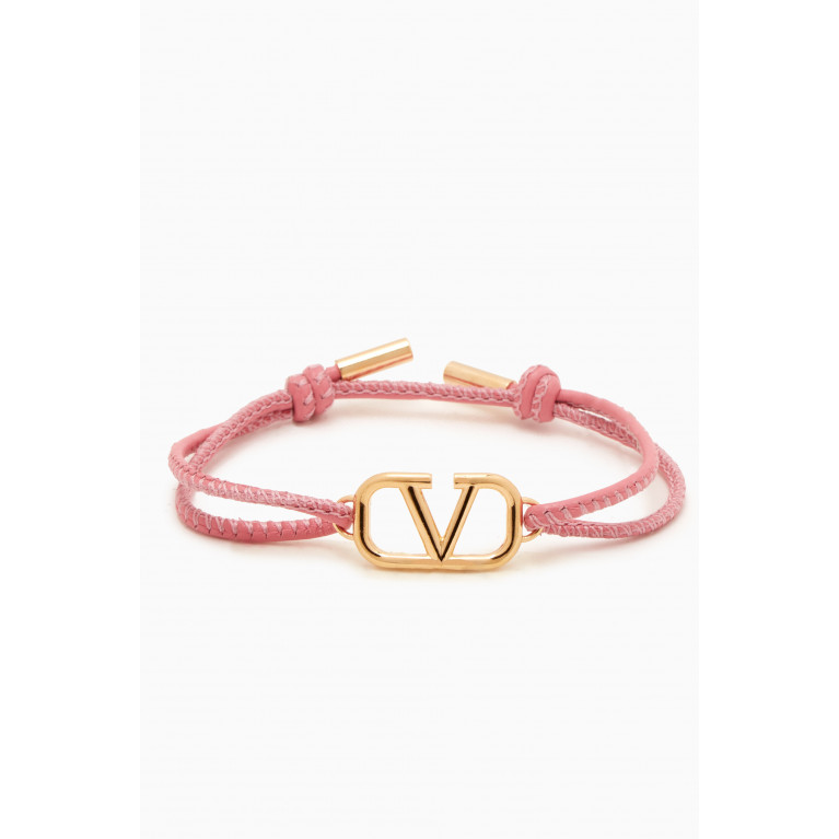 Valentino - Valentino Garavani' VLOGO Bracelet in Leather Pink