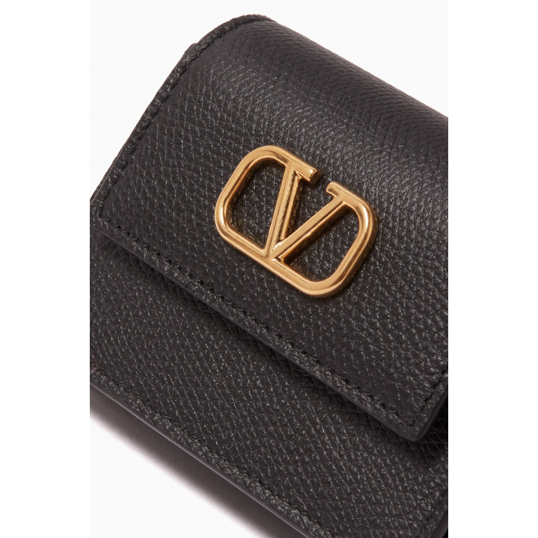 Valentino - Valentino Garavani VLOGO Flap-over Card Holder in Vitello Grained Leather