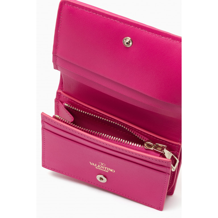 Valentino - Valentino Garavani French Wallet in Toile Iconographe Pink