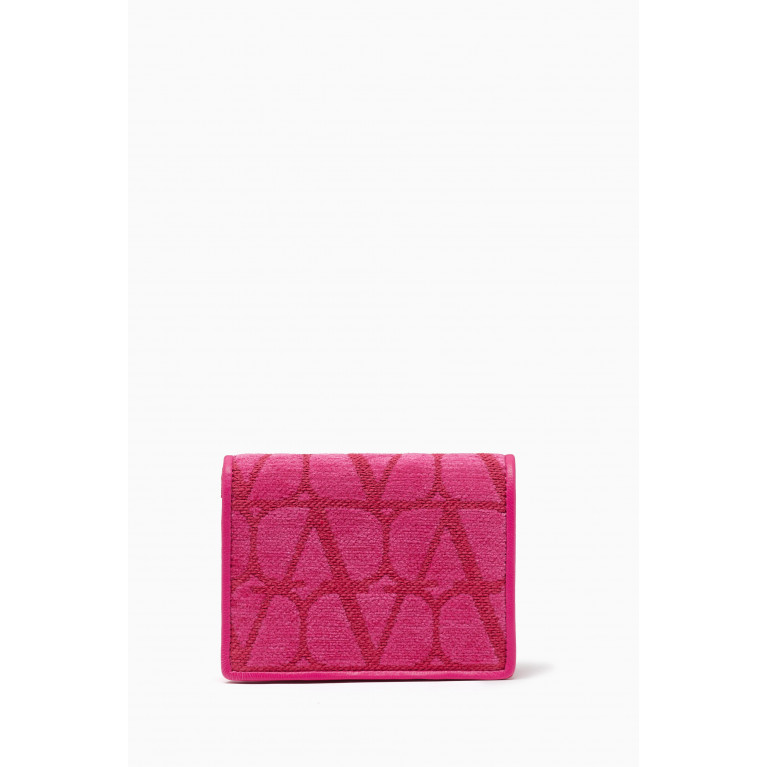 Valentino - Valentino Garavani French Wallet in Toile Iconographe Pink
