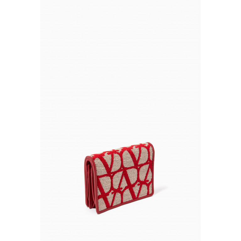Valentino - Valentino Garavani French Wallet in Toile Iconographe Red