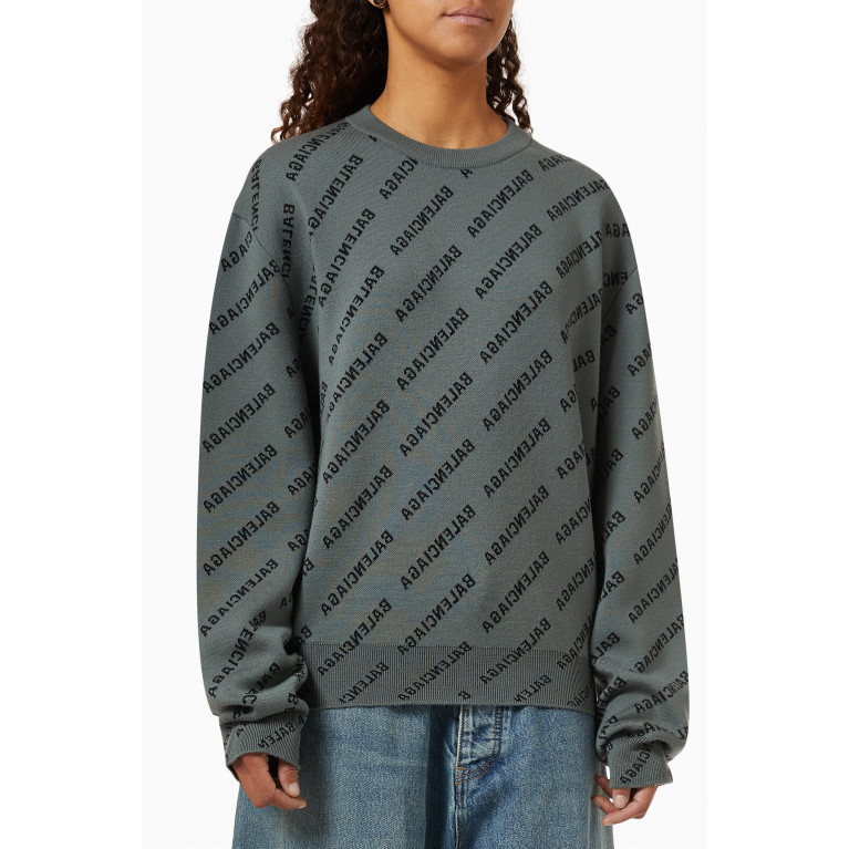 Balenciaga - Mirror Allover Logo Sweater in Knit