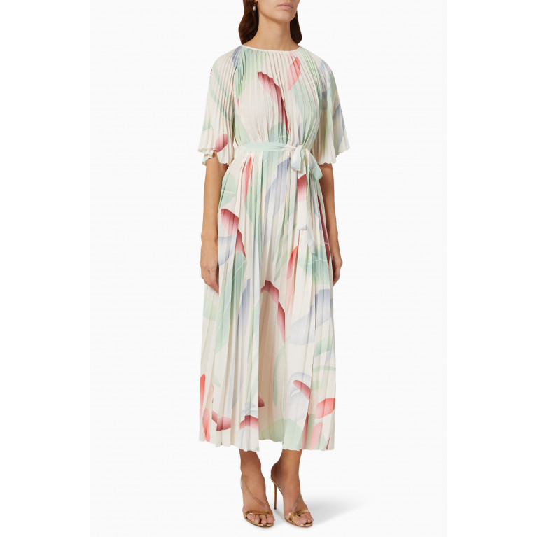 Scarlet Sage - Ariel Abstract-print Pleated Maxi Dress