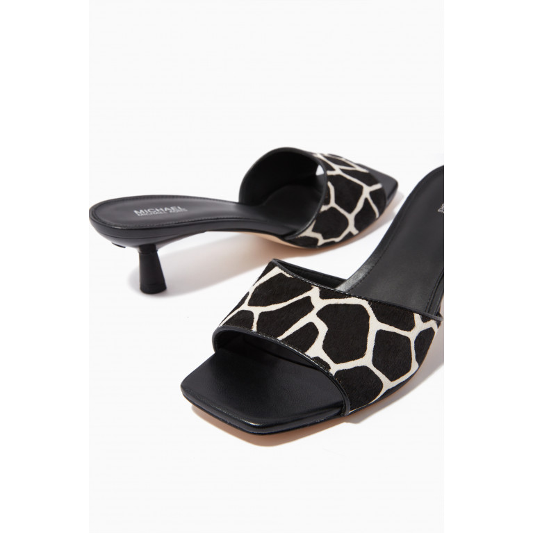 MICHAEL KORS - Amal Kitten Heel Sandals in Calfhair Leather