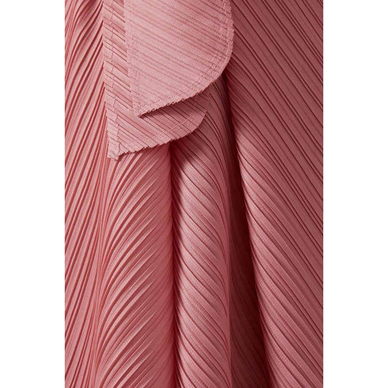 Scarlet Sage - Mia Tie-front Midi Dress in Plissé