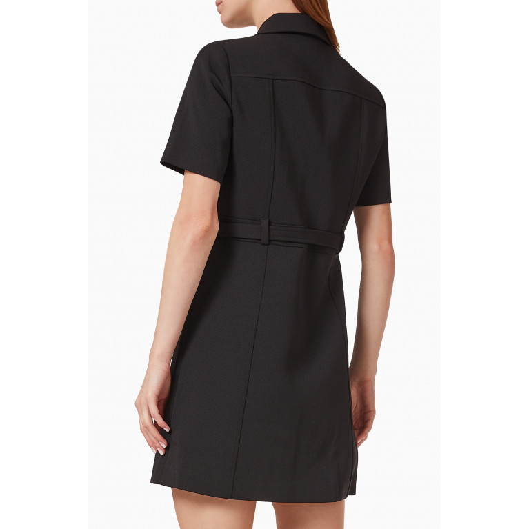 MICHAEL KORS - Belted Utility Mini Dress in Stretch Crepe