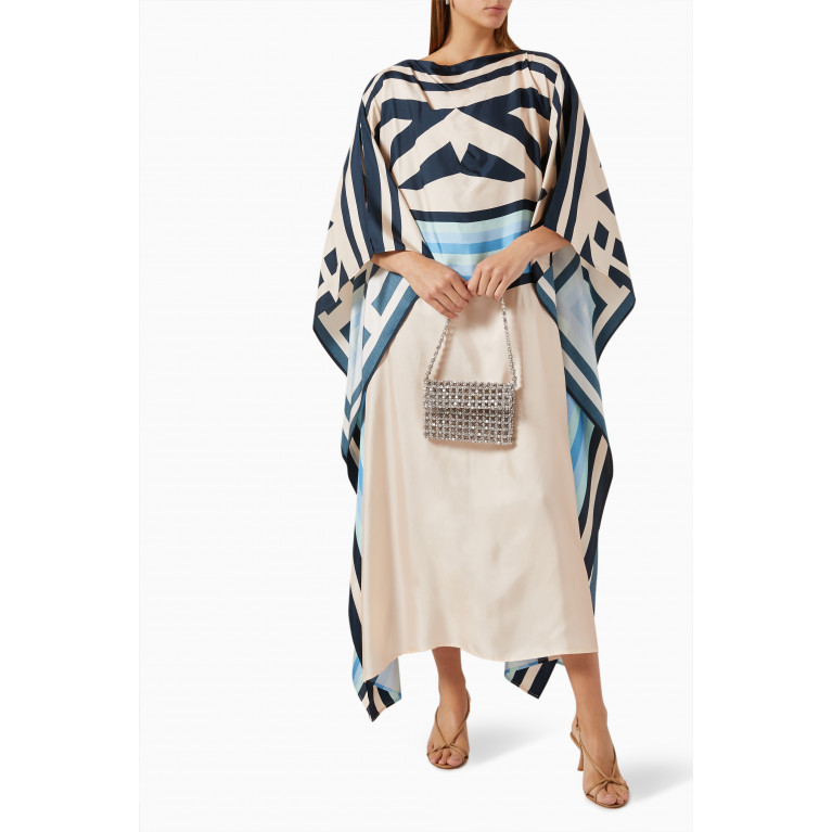 Louisa Parris - Albertine Long Scarf Maxi Dress in Silk-twill