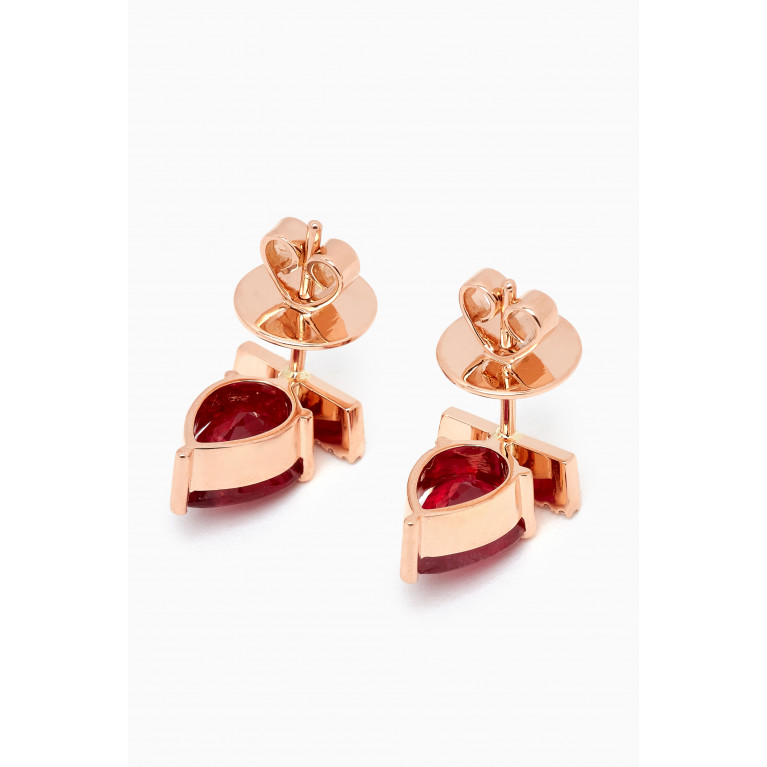 Savolinna - Linette Piorra Ruby Diamond Studs in 18kt Rose Gold