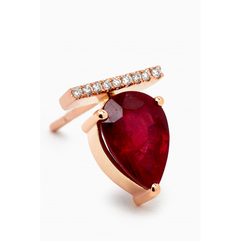Savolinna - Linette Piorra Ruby Diamond Studs in 18kt Rose Gold