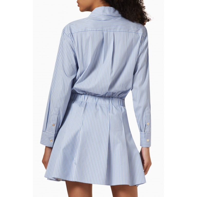Maje - Raudrey Striped Mini Shirt Dress in Organic Cotton-blend