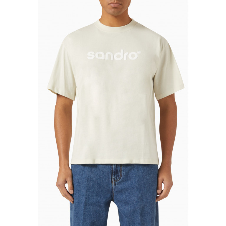 Sandro - Logo T-shirt in Cotton Grey